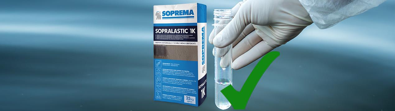 Sopralastic 1K consigue el certificado para agua potable